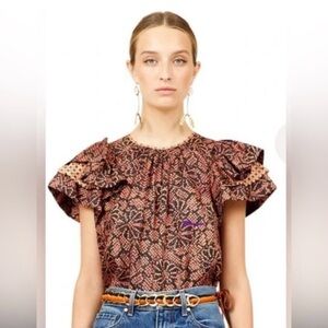 Ulla Johnson Josephine Top in Pink Thistle Silk Blend size 6